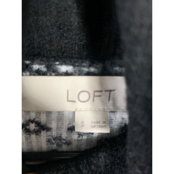 Loft Black & White Geometric Pattern Sweater Dress Size S Womens Long Sleeve - Picture 4 of 5